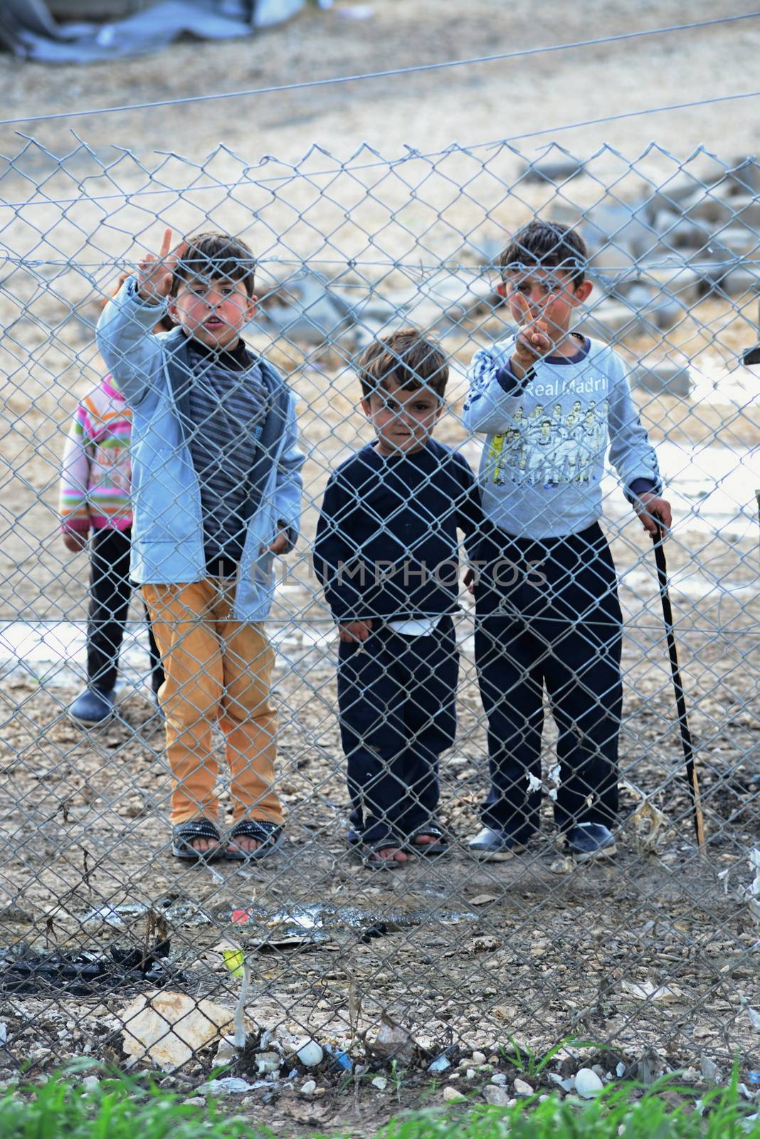 Unnamed  syrian (kurdish) people in refugee camp in Suruc. These people are refugees from Kobane and escaped because of Islamic state attack. March 30, 2015; Suruc, Turkey