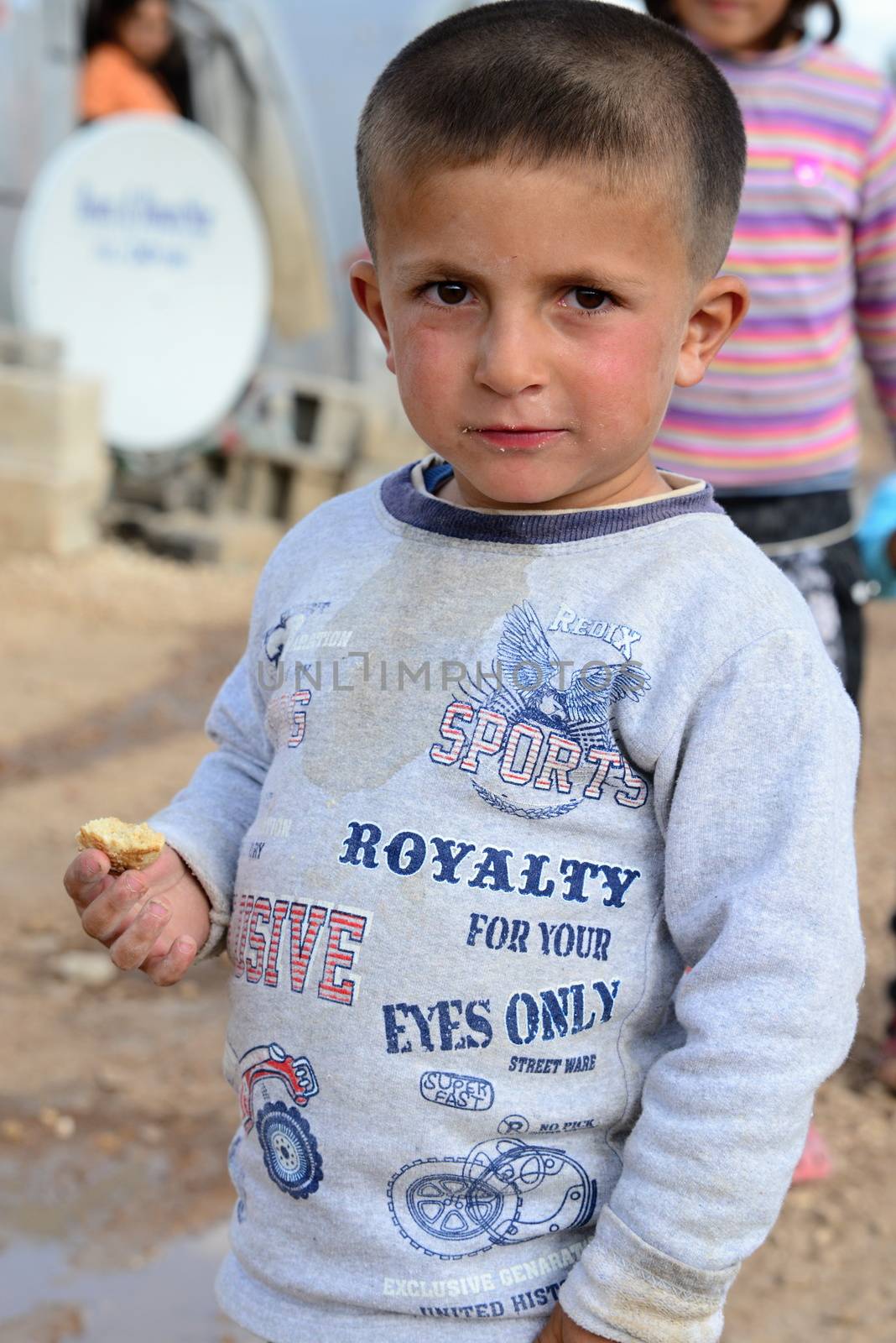 Unnamed  syrian (kurdish) people in refugee camp in Suruc. These people are refugees from Kobane and escaped because of Islamic state attack. April 3, 2015; Suruc, Turkey