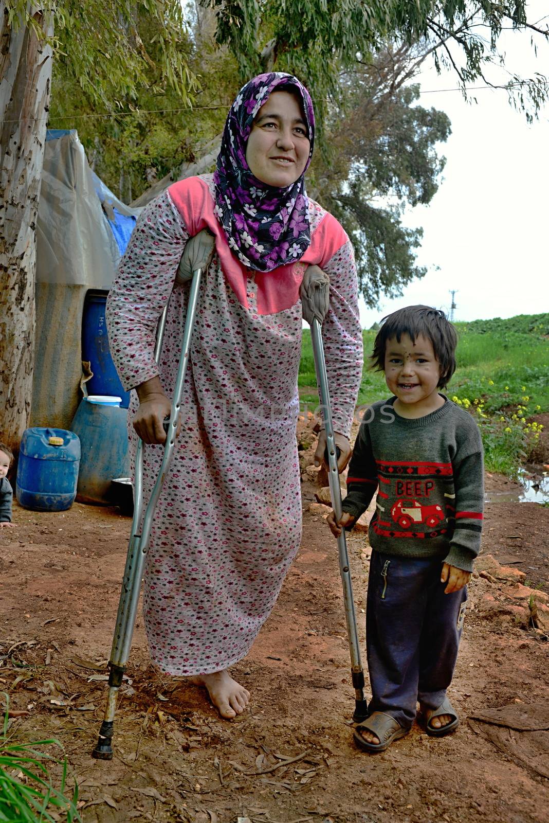 portrait of refugees living homeless in Turkey. 2.4.2015 Reyhanli, Turkey