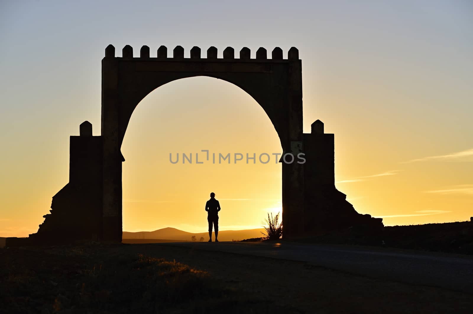 Gate in Antiatlas mountains in central Morocco