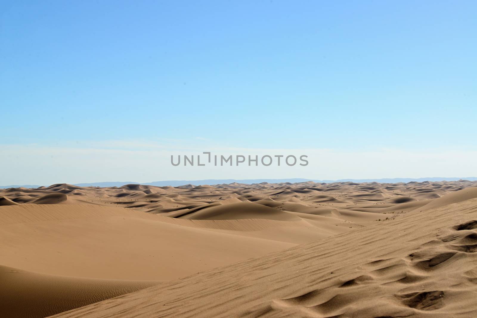 sand Sahara desert in Morocco near Mhamid