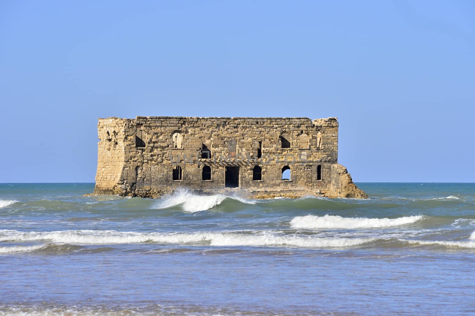 old prison in Tarfaya in Morocco with sea