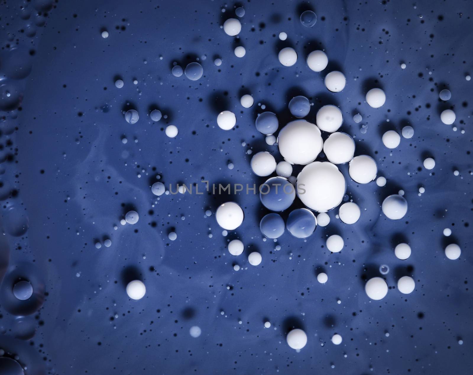 abstract background colorful blue balls in oil