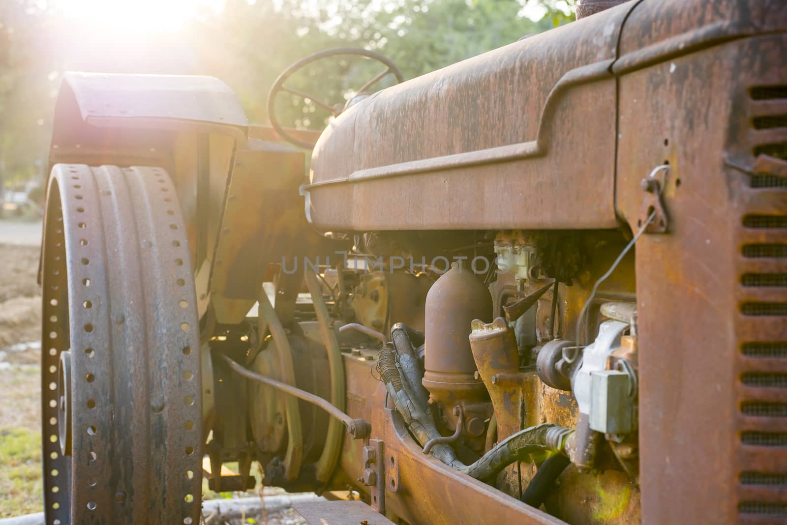 Old engine farming tractor by anatskwong