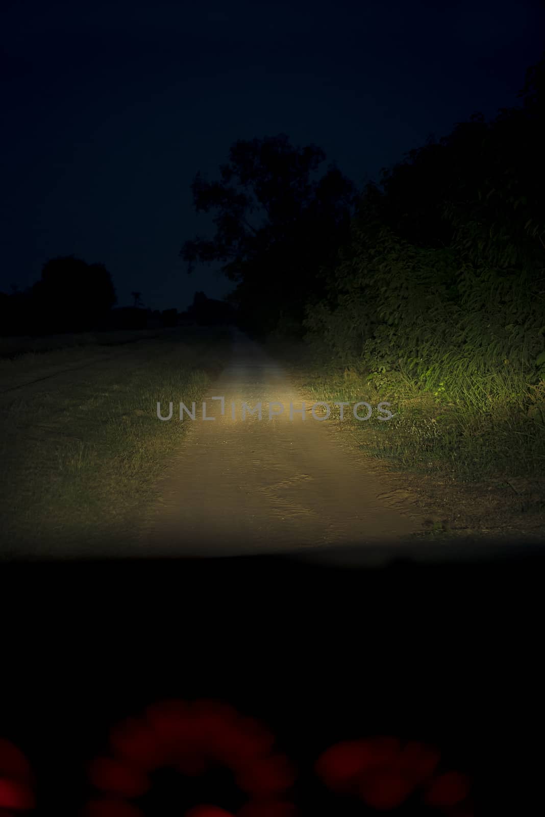 Driving car in the dark road by anatskwong