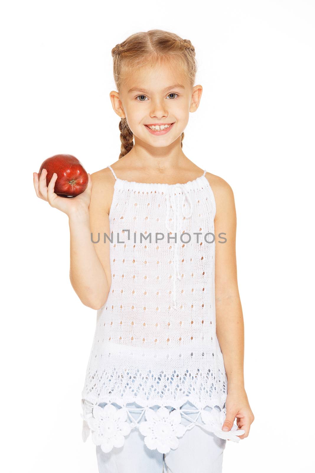 Charming girl with an apple by gorov108