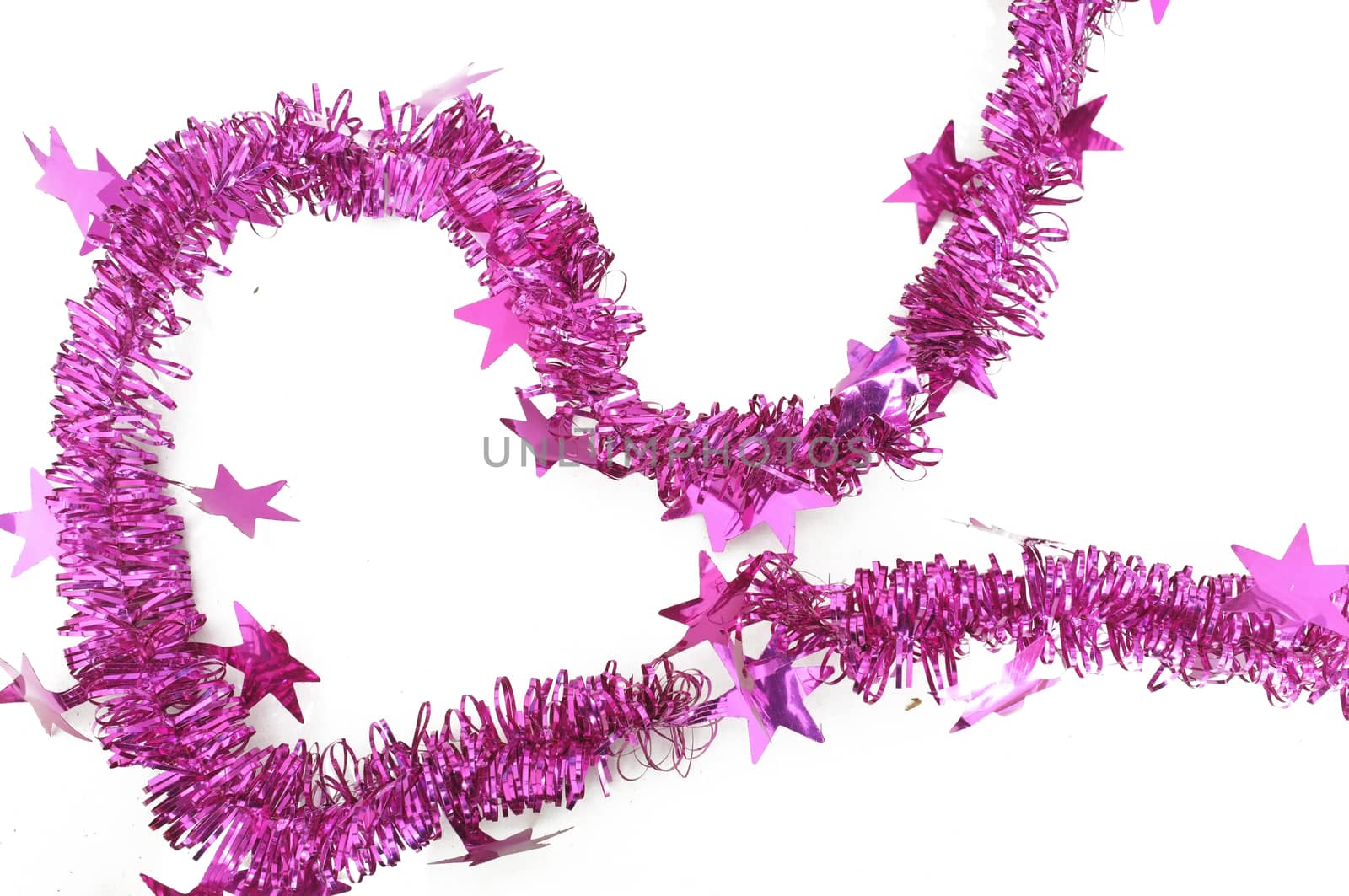 Pink ribbon garland