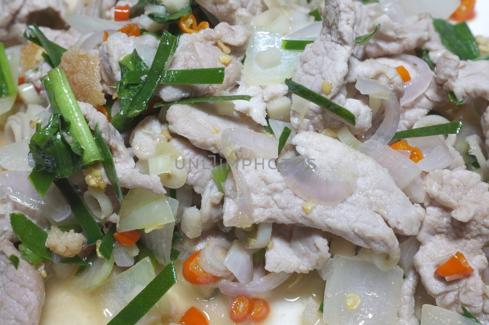 Spicy salad with pork, thai food