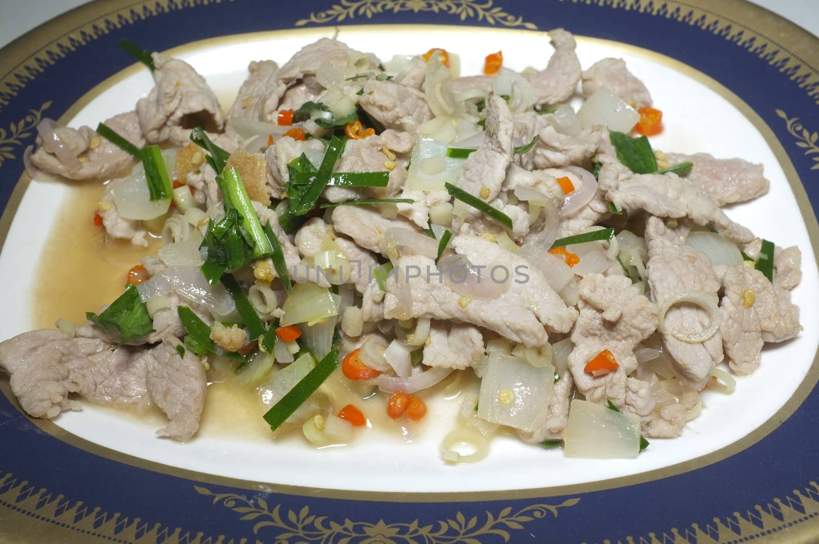 Spicy salad with pork, thai food