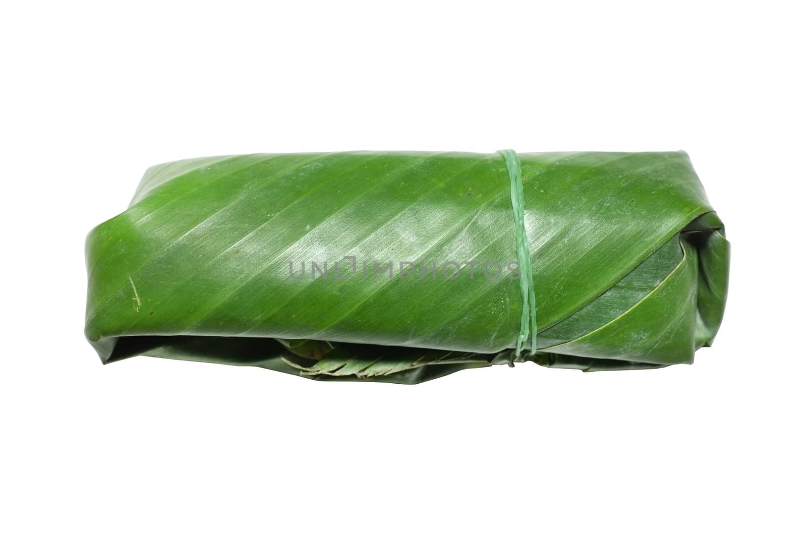 Sour pork in banana leaf package, Thai food