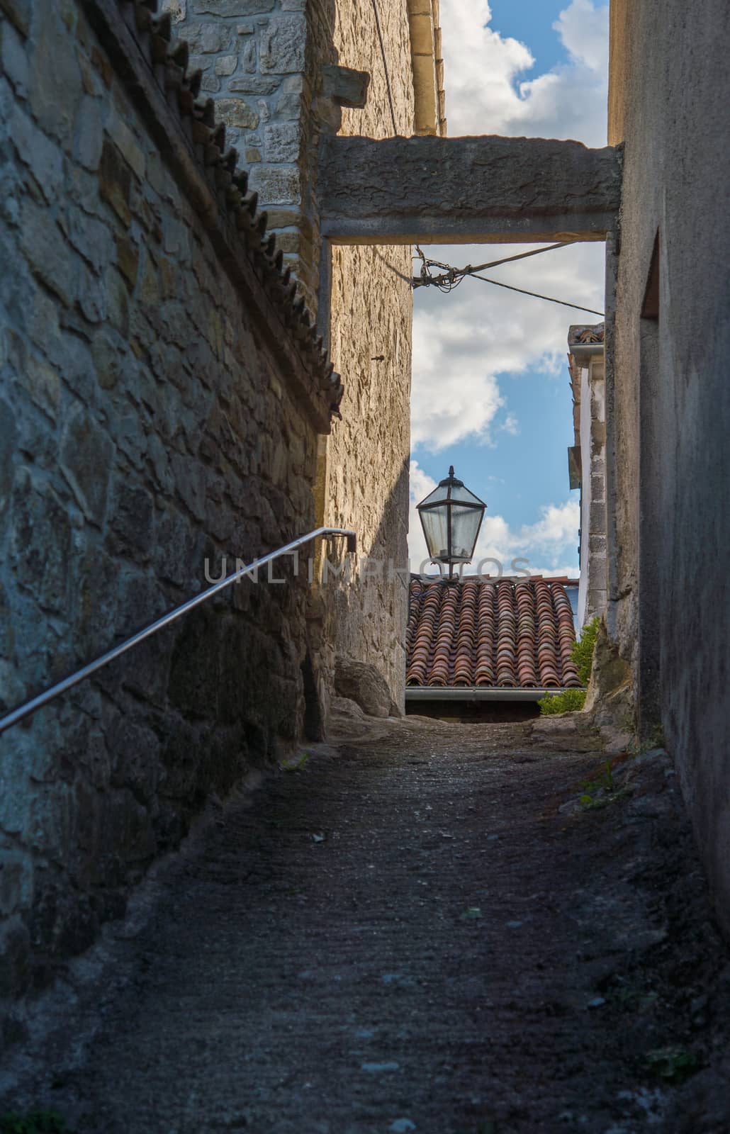 the stone buildings in the old town