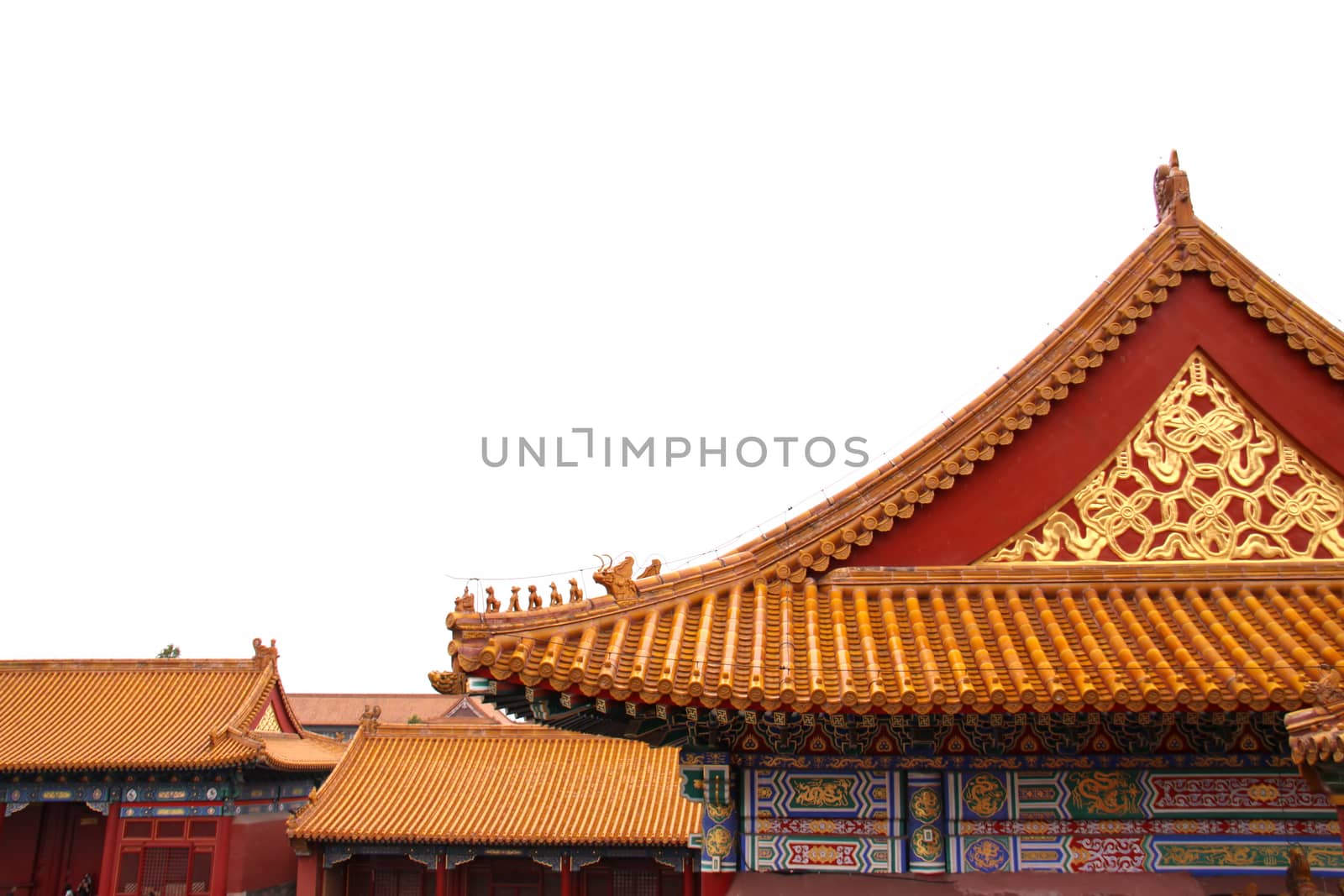 Roof of a building in the Forbidden City, Beijing, China