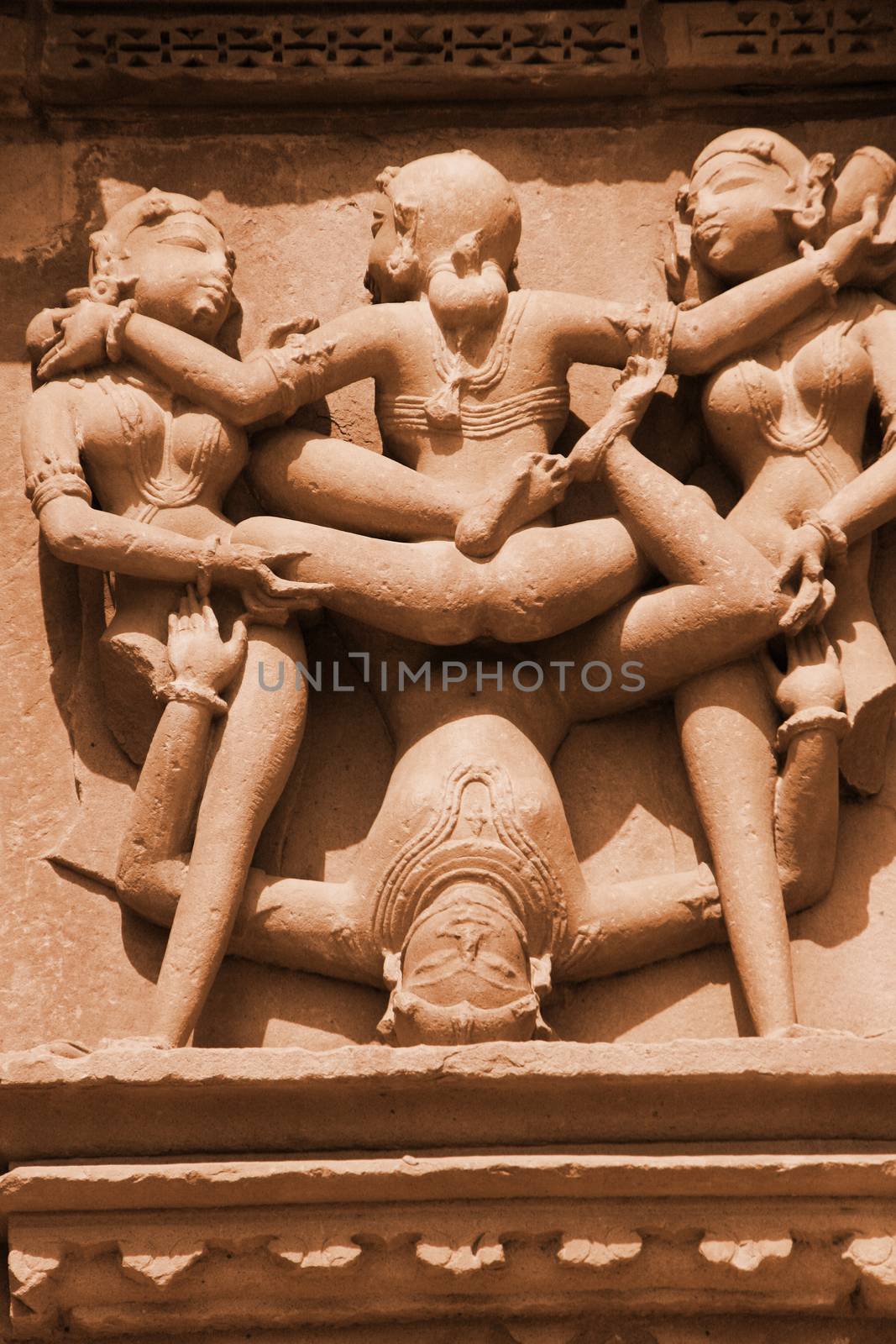 Statues on a temple in Khajuraho, India