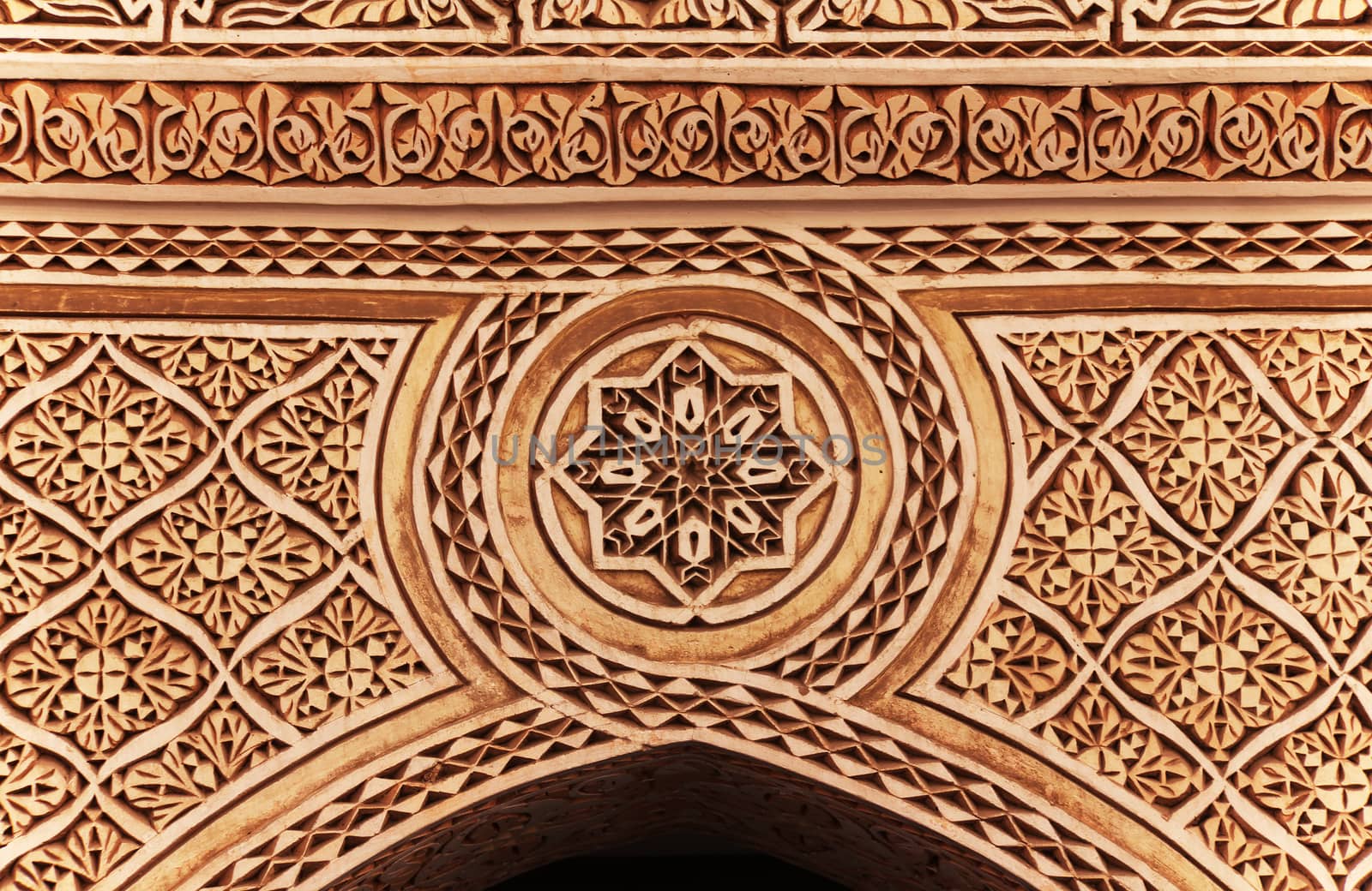 Flowers pattern on a wall in Morocco