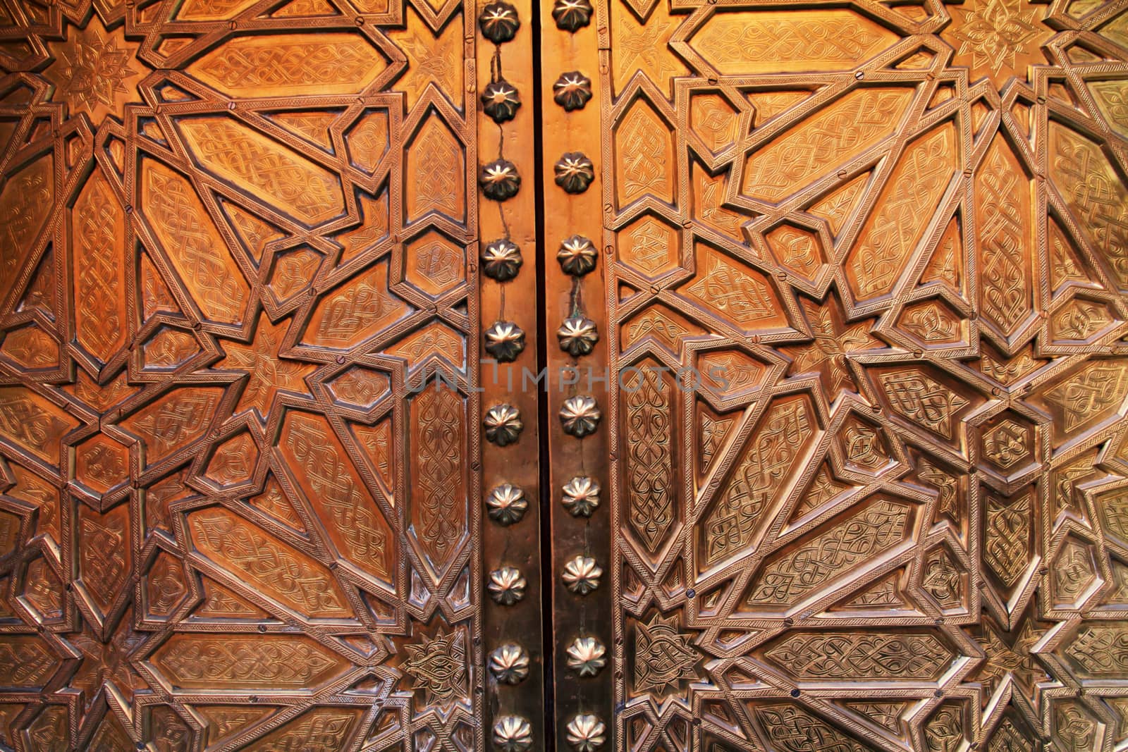 Beautiful golden doors in sunset light taken in Morocco