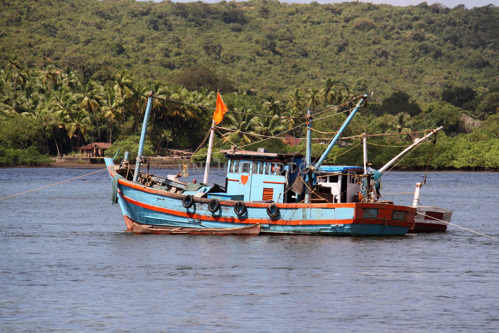 A fishing ship in Goa, India