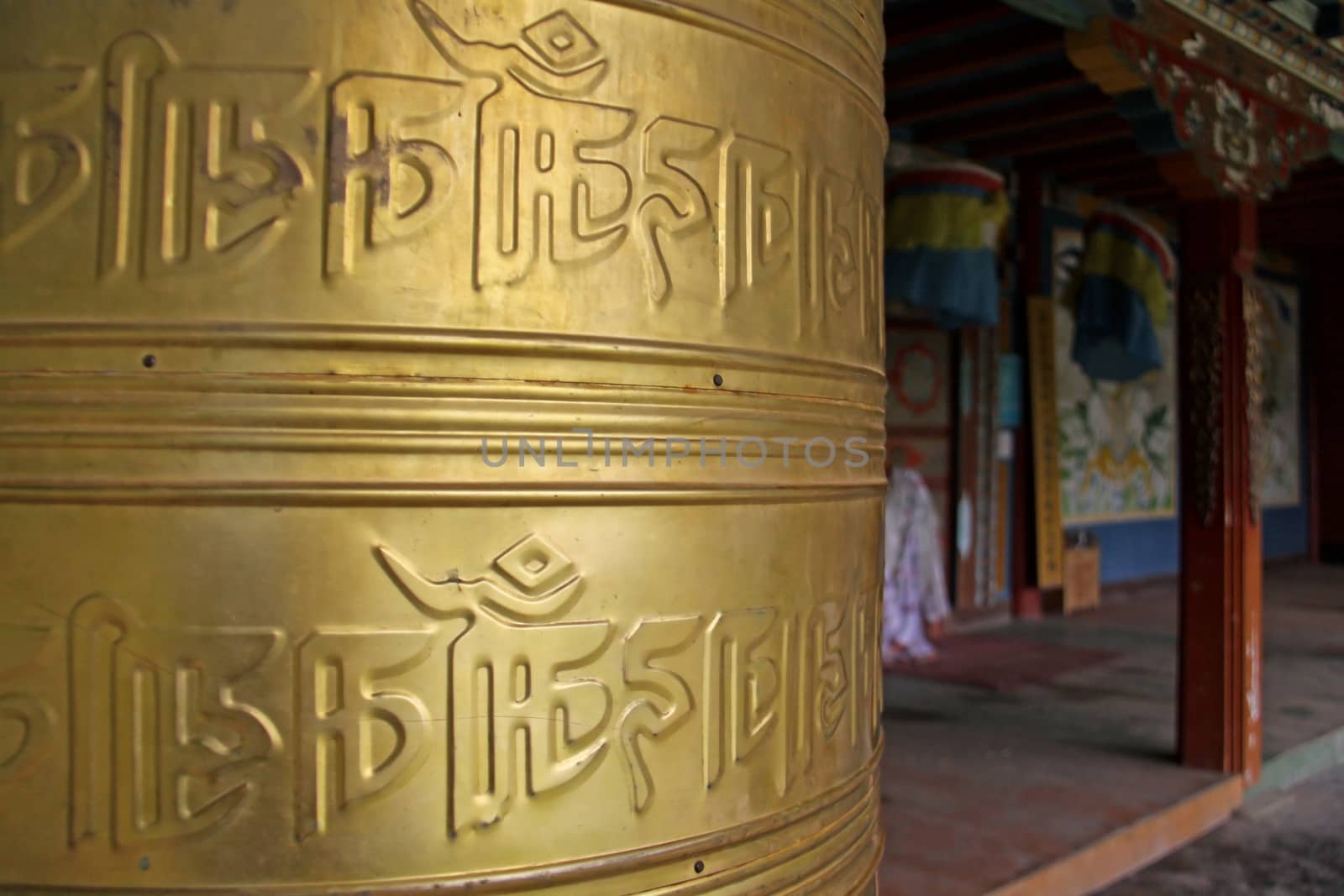 Praying wheel at a temple