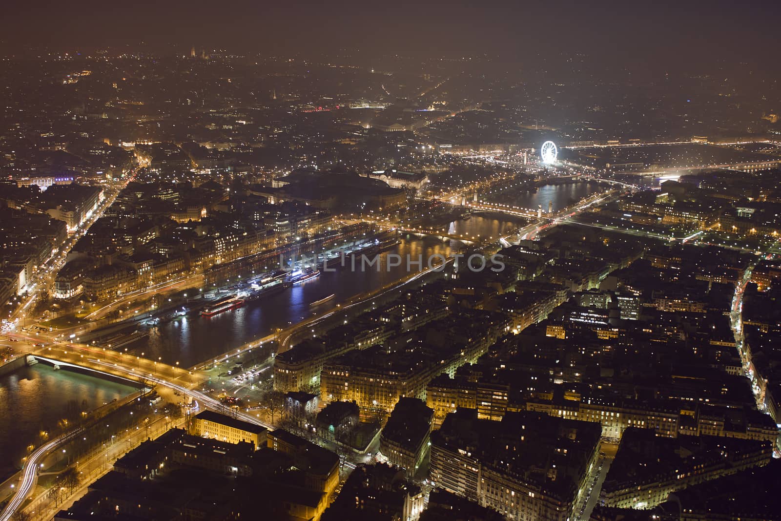 Paris at night from Eiffel tower