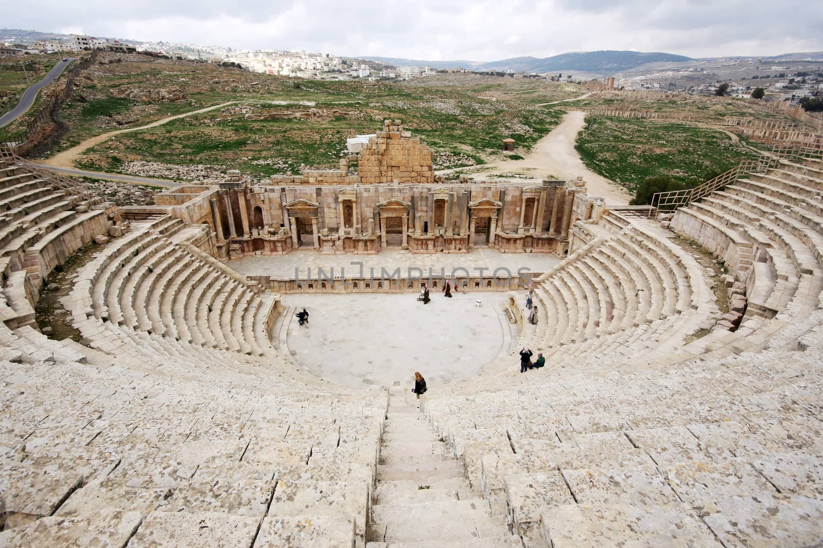 Amphitheatre in the Roman city Jerash in Jordan