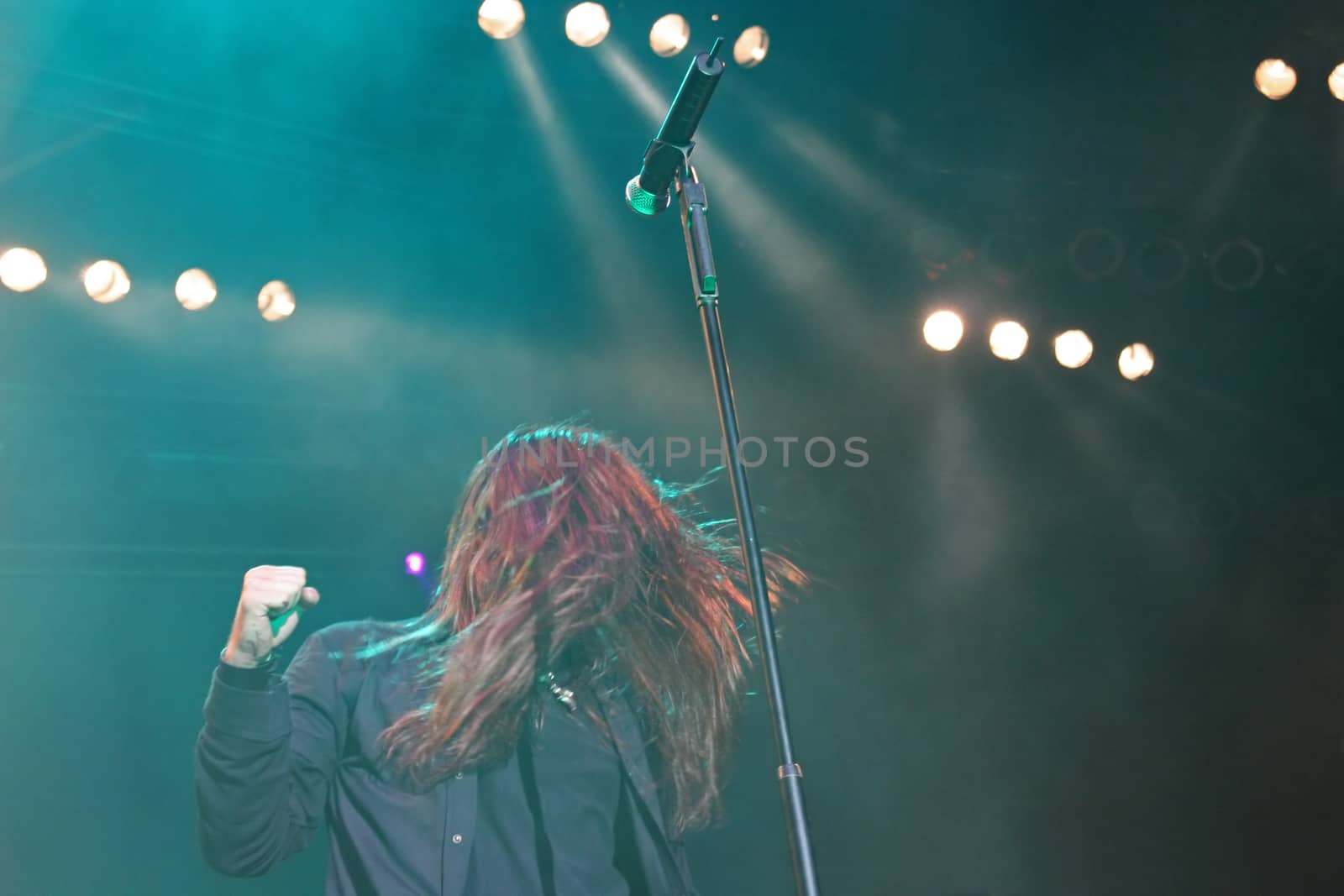 Singer on stage