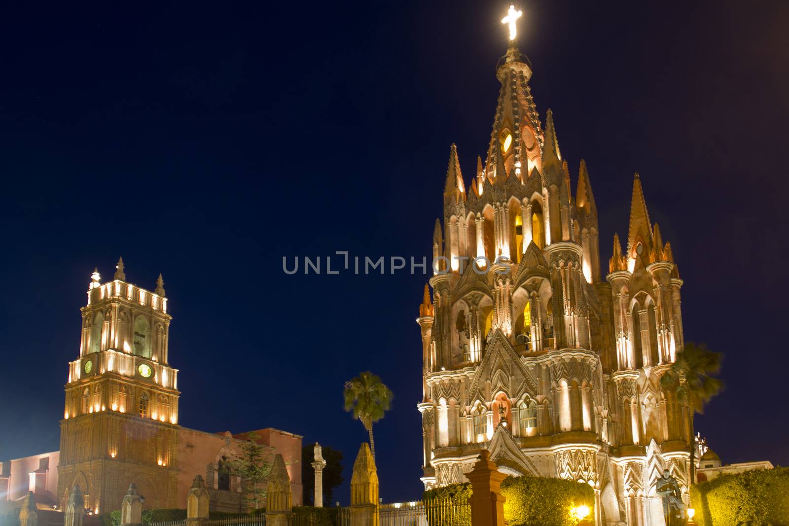 La Parroquia (Church of St. Michael the Archangel) in the historic city of San Miguel de Allende in Mexico