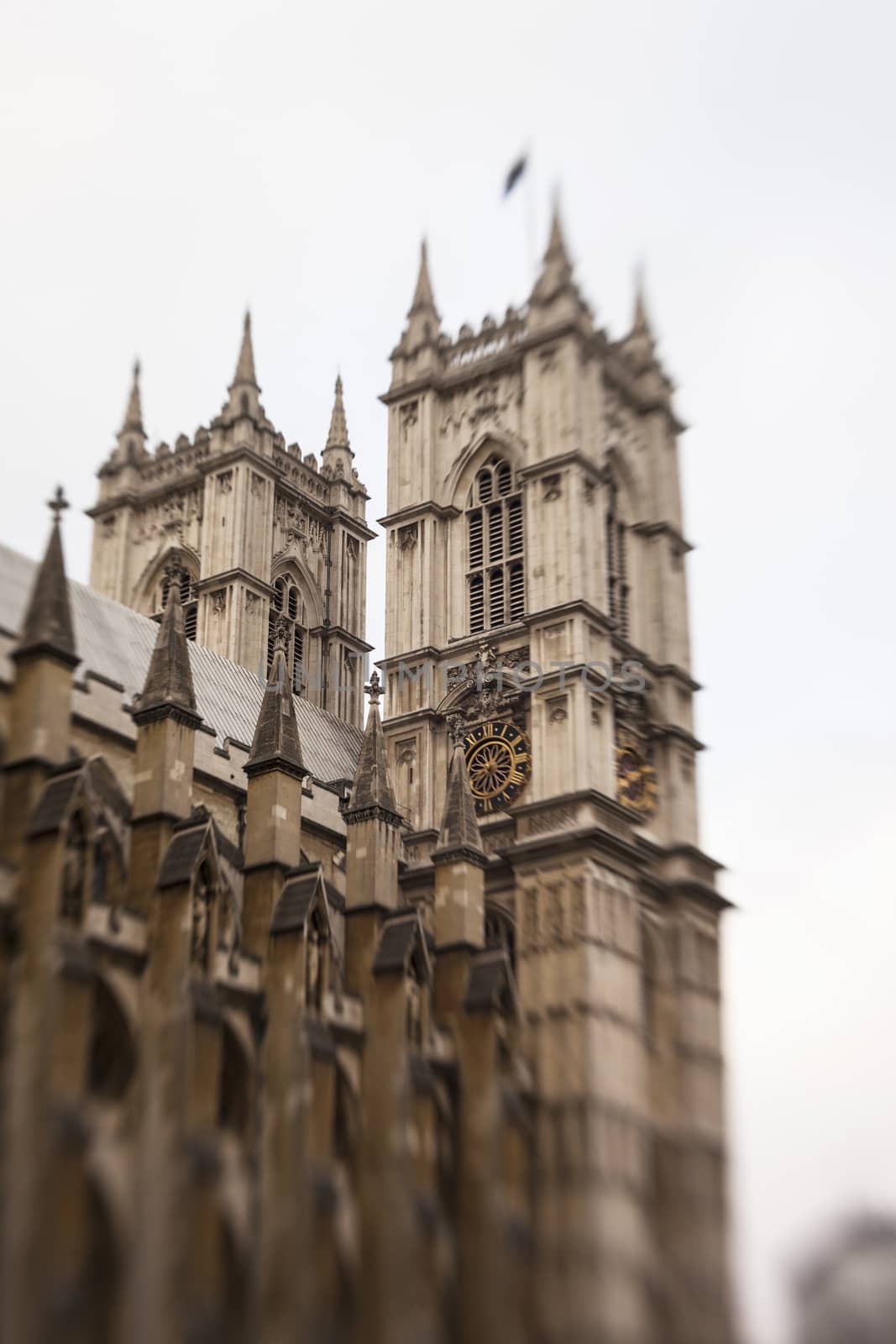 Westminster Abbey. Partial lens blur.