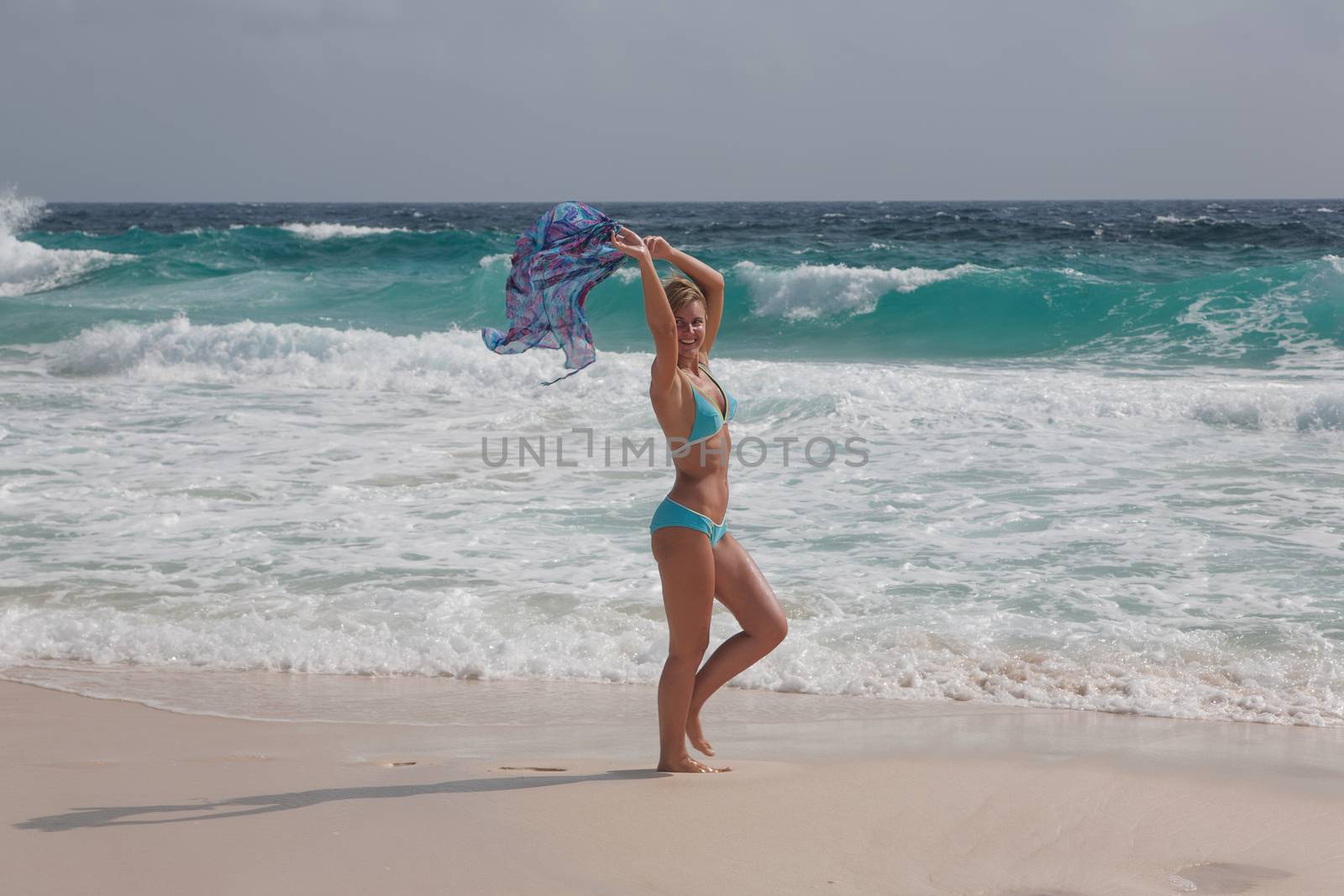 bikini Girl caribbean Sea beach by desant7474