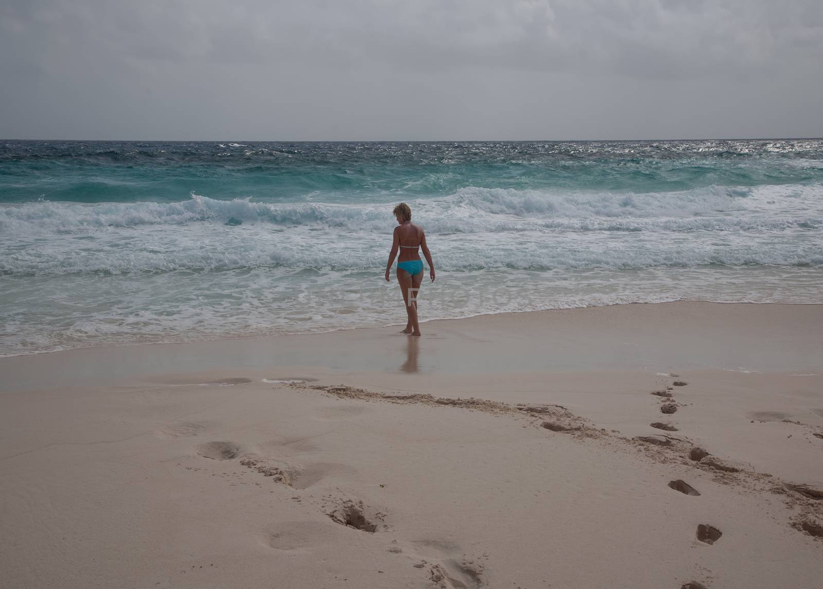 bikini Girl caribbean Sea beach by desant7474