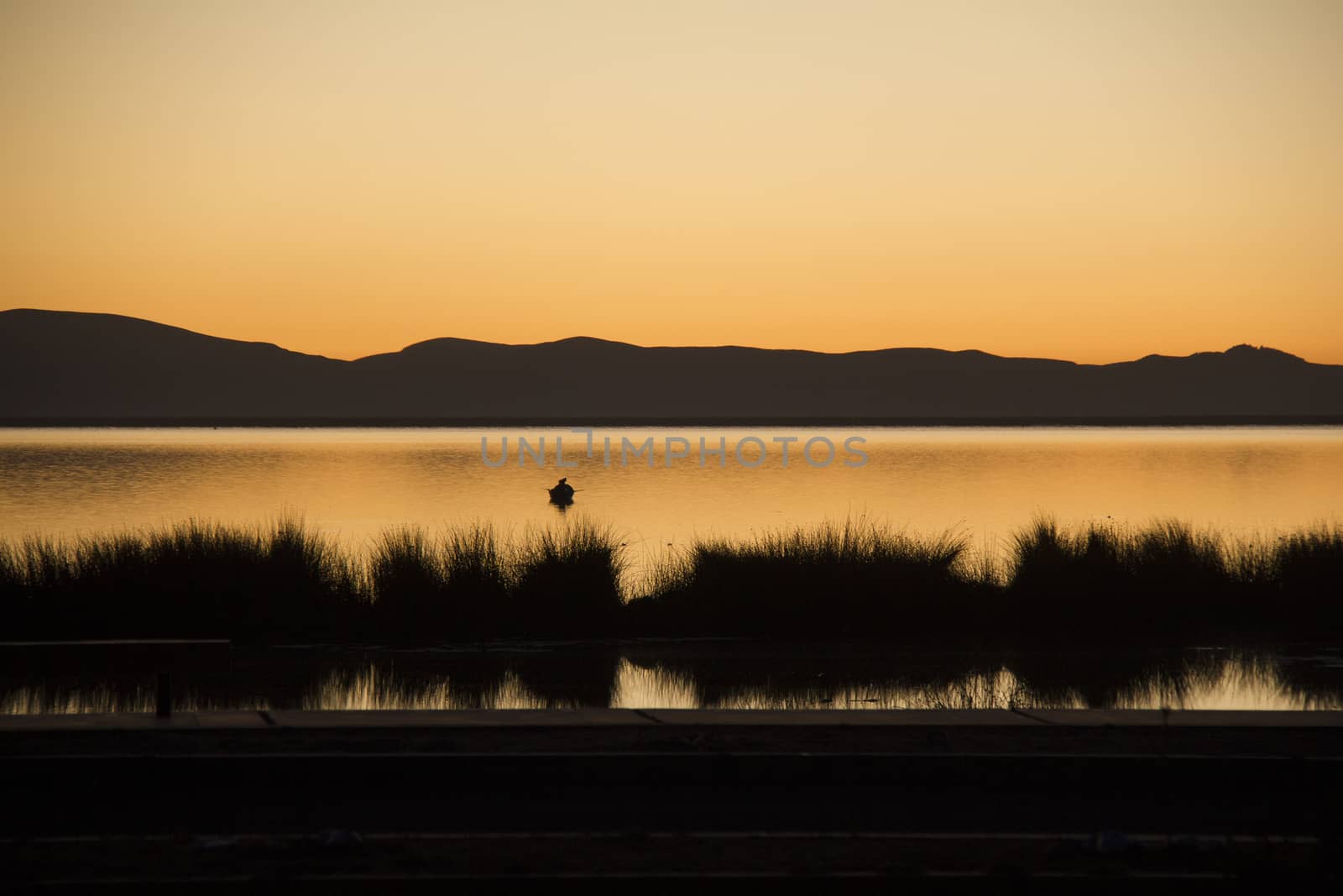 Sunset at Titicaca Lake.