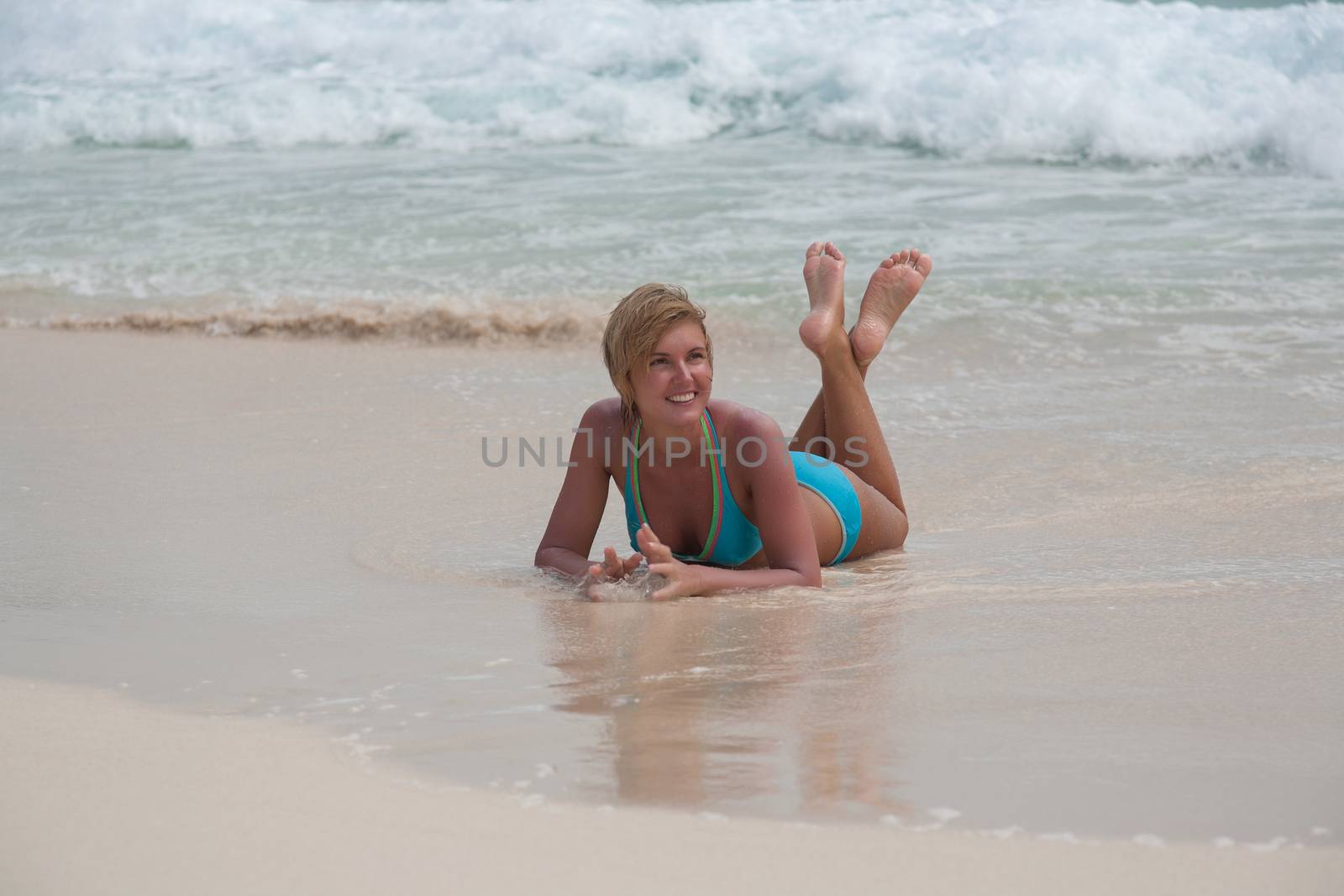 bikini Girl caribbean Sea beach by desant7474