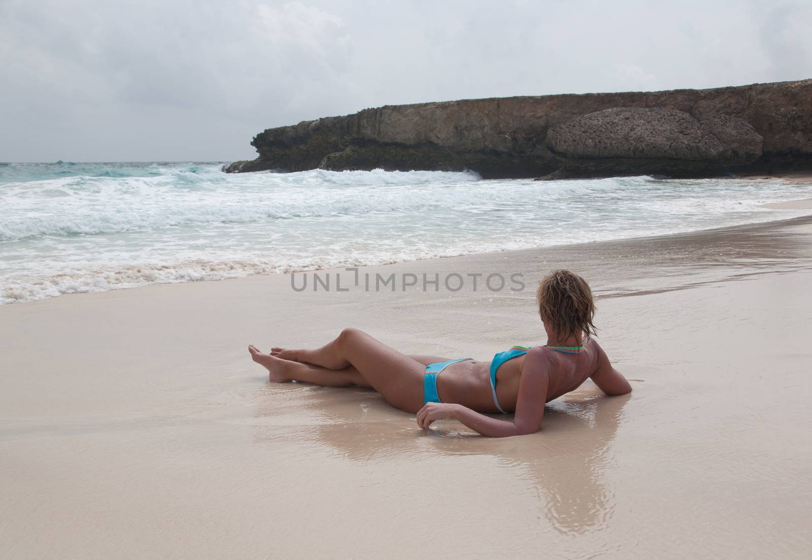 bikini Girl caribbean Sea beach by desant7474