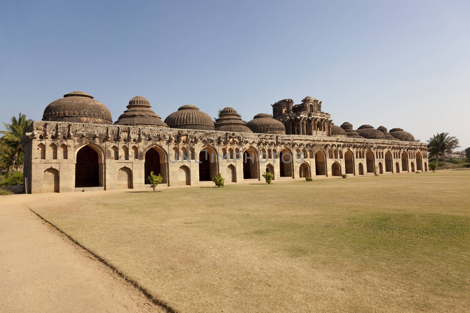 Elephant stables at Royal enclosure - Vijayanagara complex - one of the highlight of the Hampi temple complex in India
