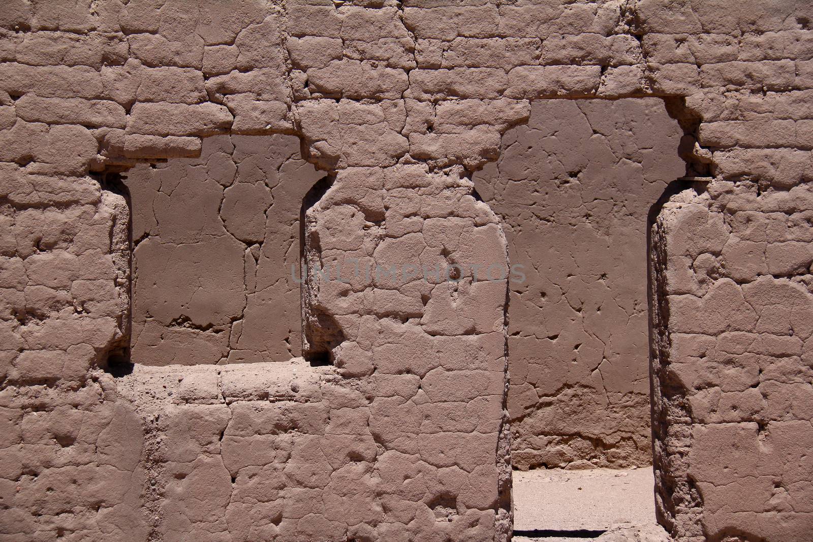 Rouins of old house made of mud, shoot in Bolivia