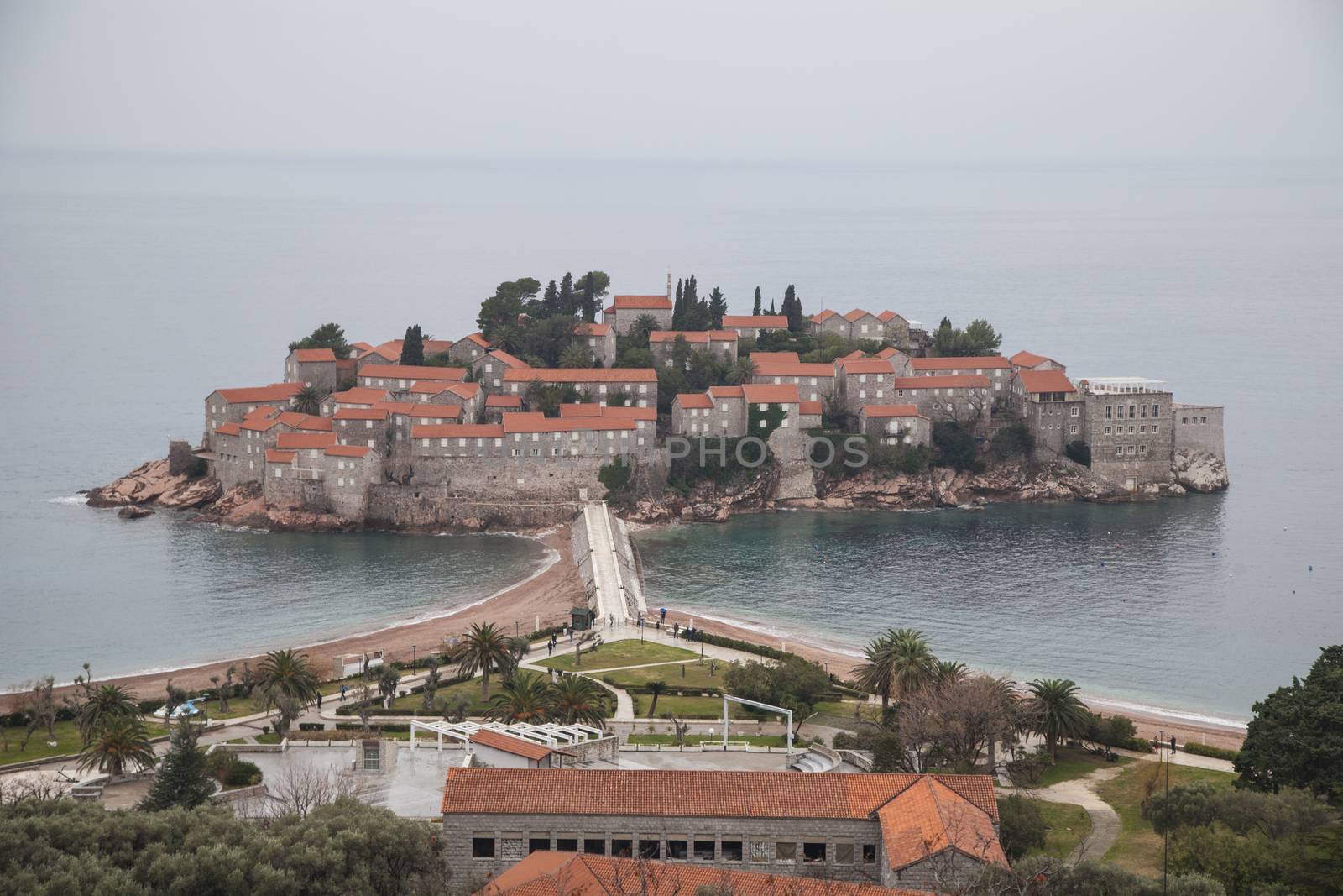 View on St. Stefan island in Montenegro by Aarstudio