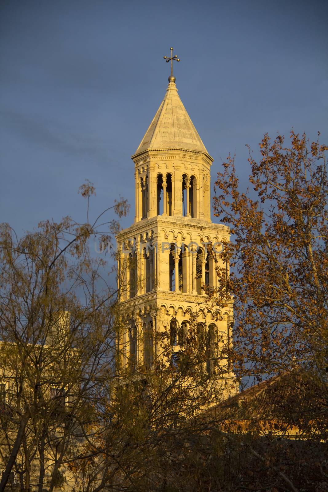 Bell tower of ST. Donatus Church in Zadar, Croatia.