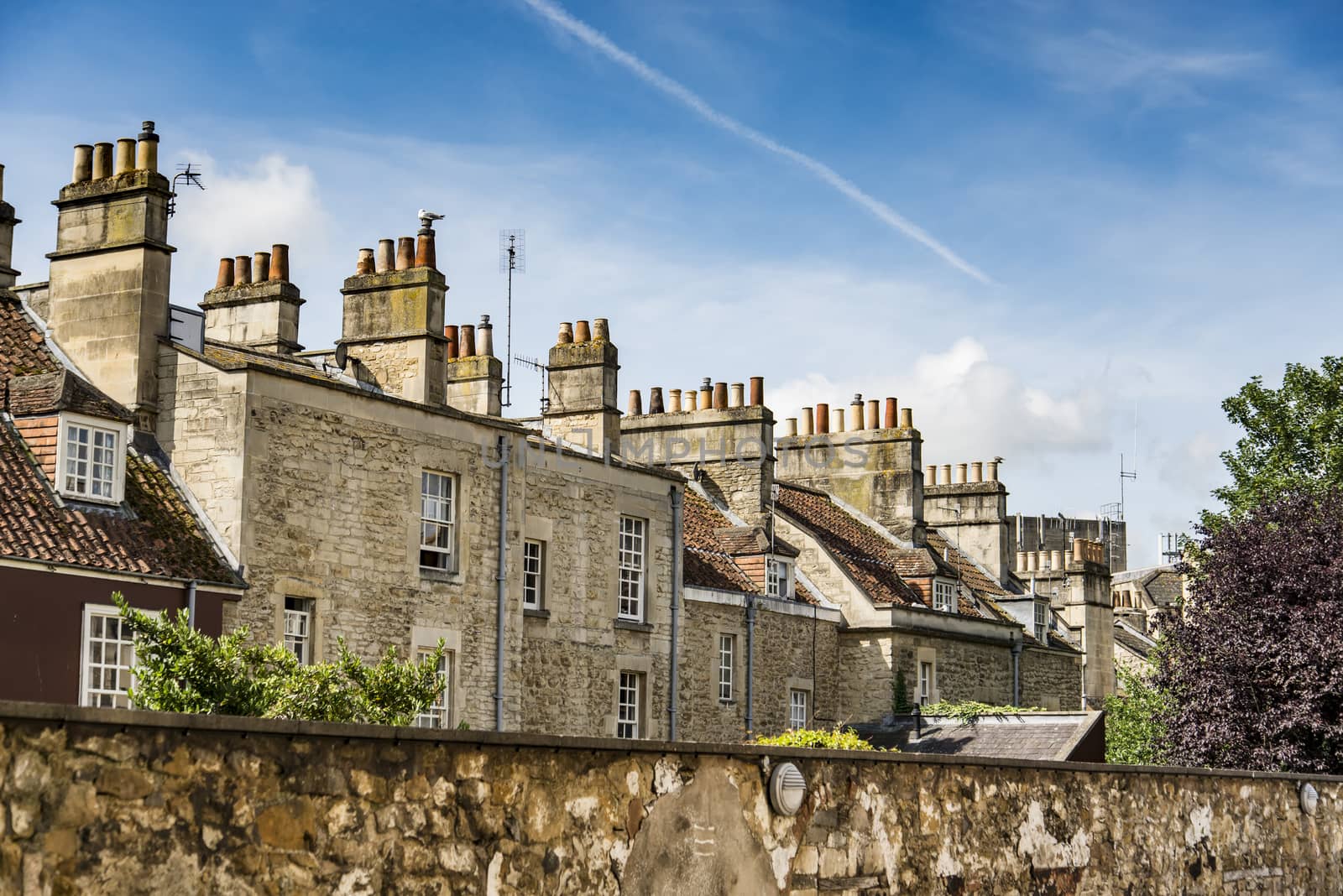 Buildings in the historic centre of Bath in England, UK