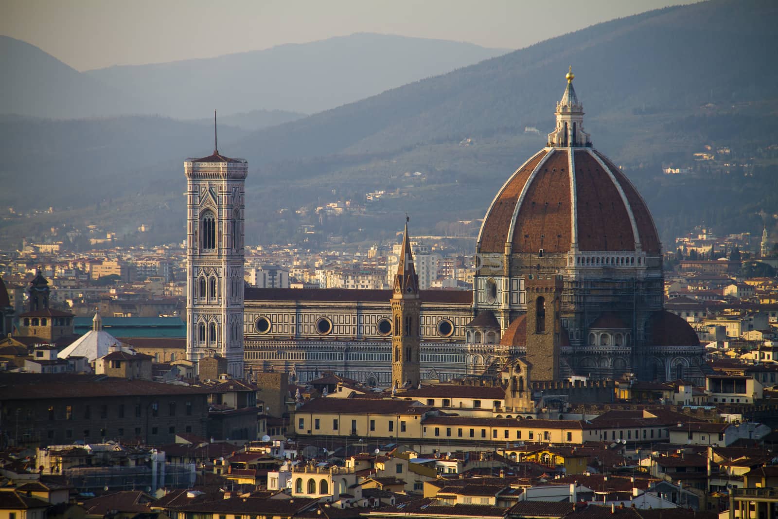 Cathedral in Florence, Italy at sunset