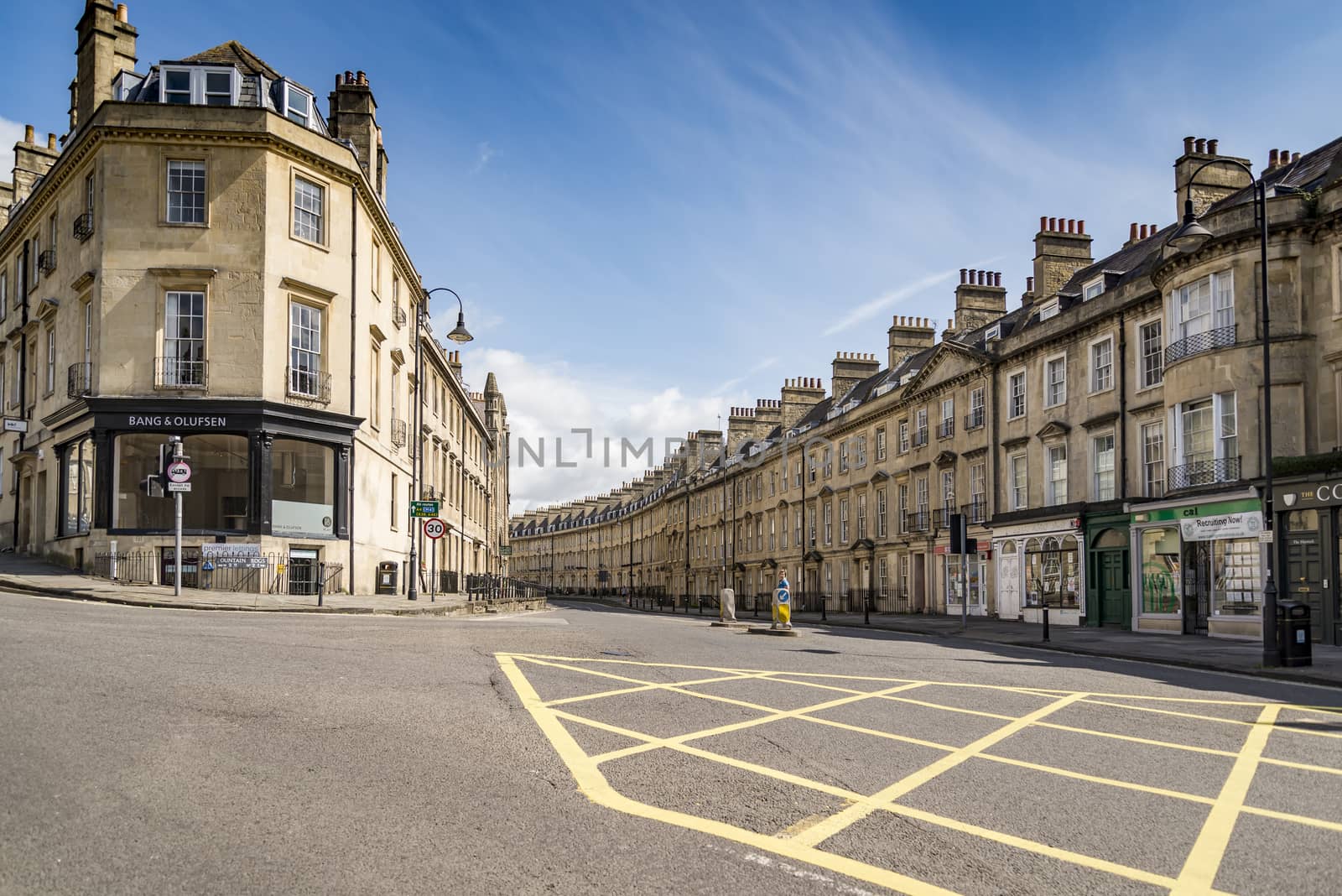 Buildings in the historic centre of Bath in England, UK