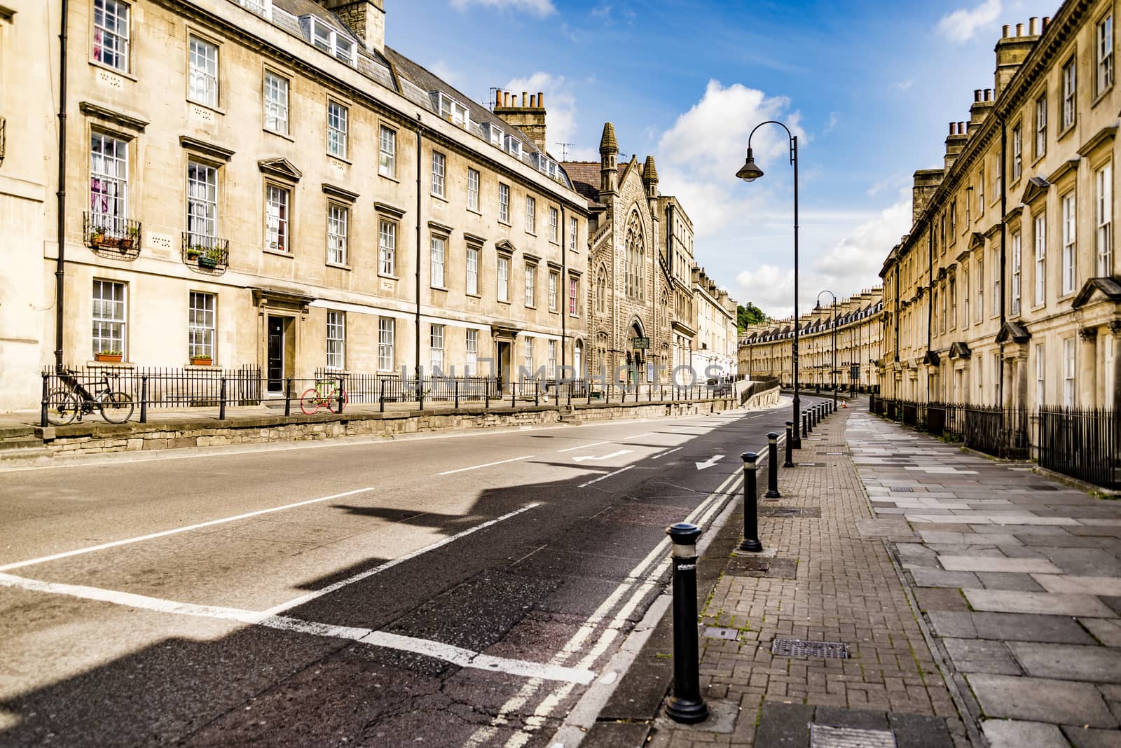 Buildings in the historic centre of Bath in England, UK