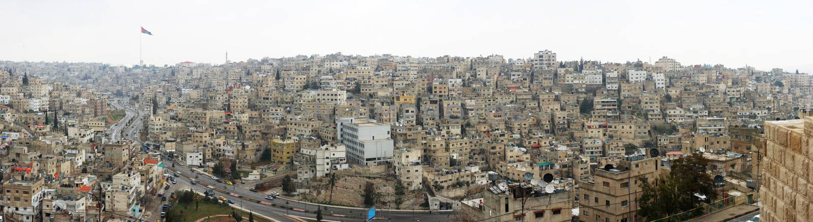 Urban city in middle east - downtown center of Jordan capital Amman 