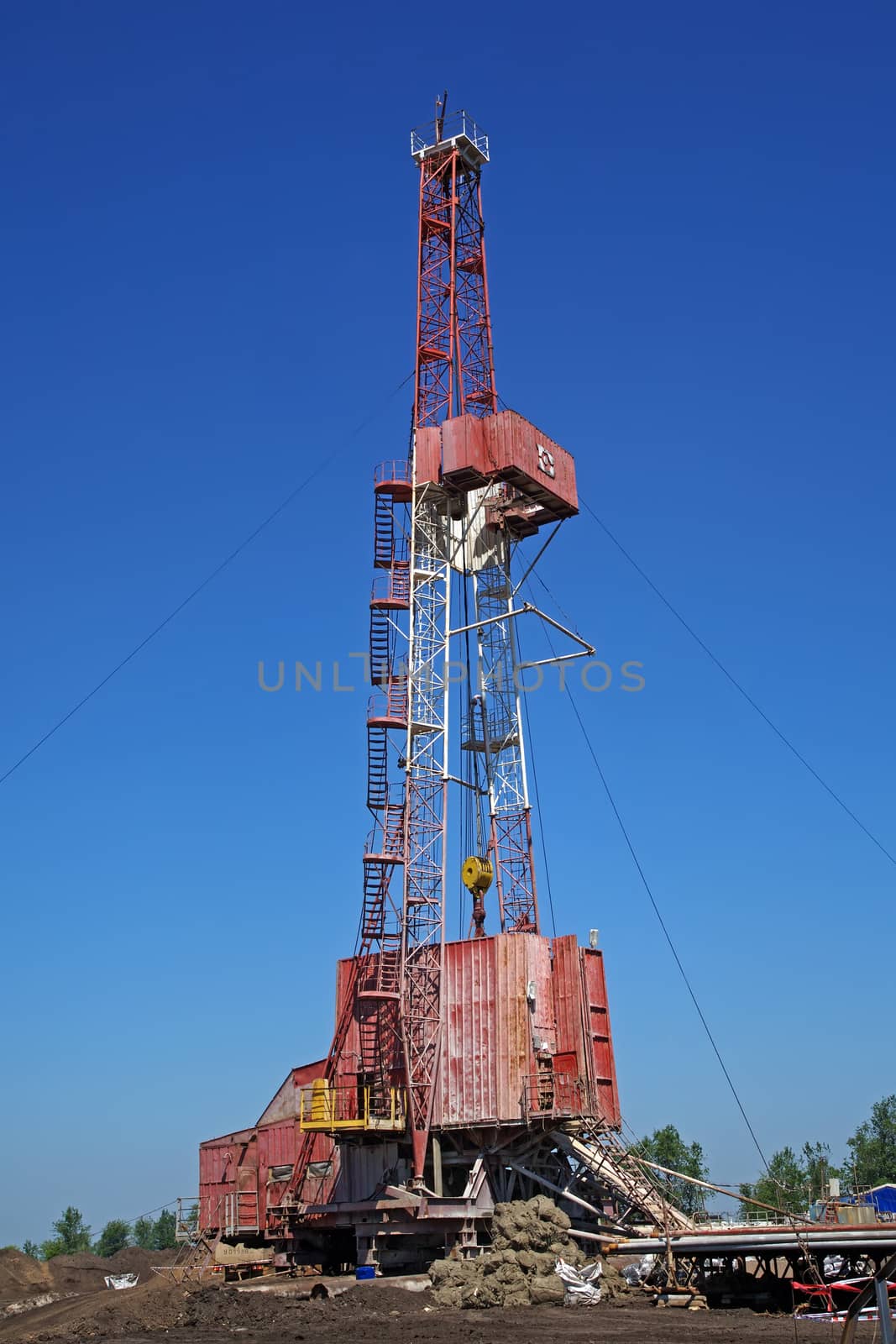 Oil drilling rig. Oil industry equipment.