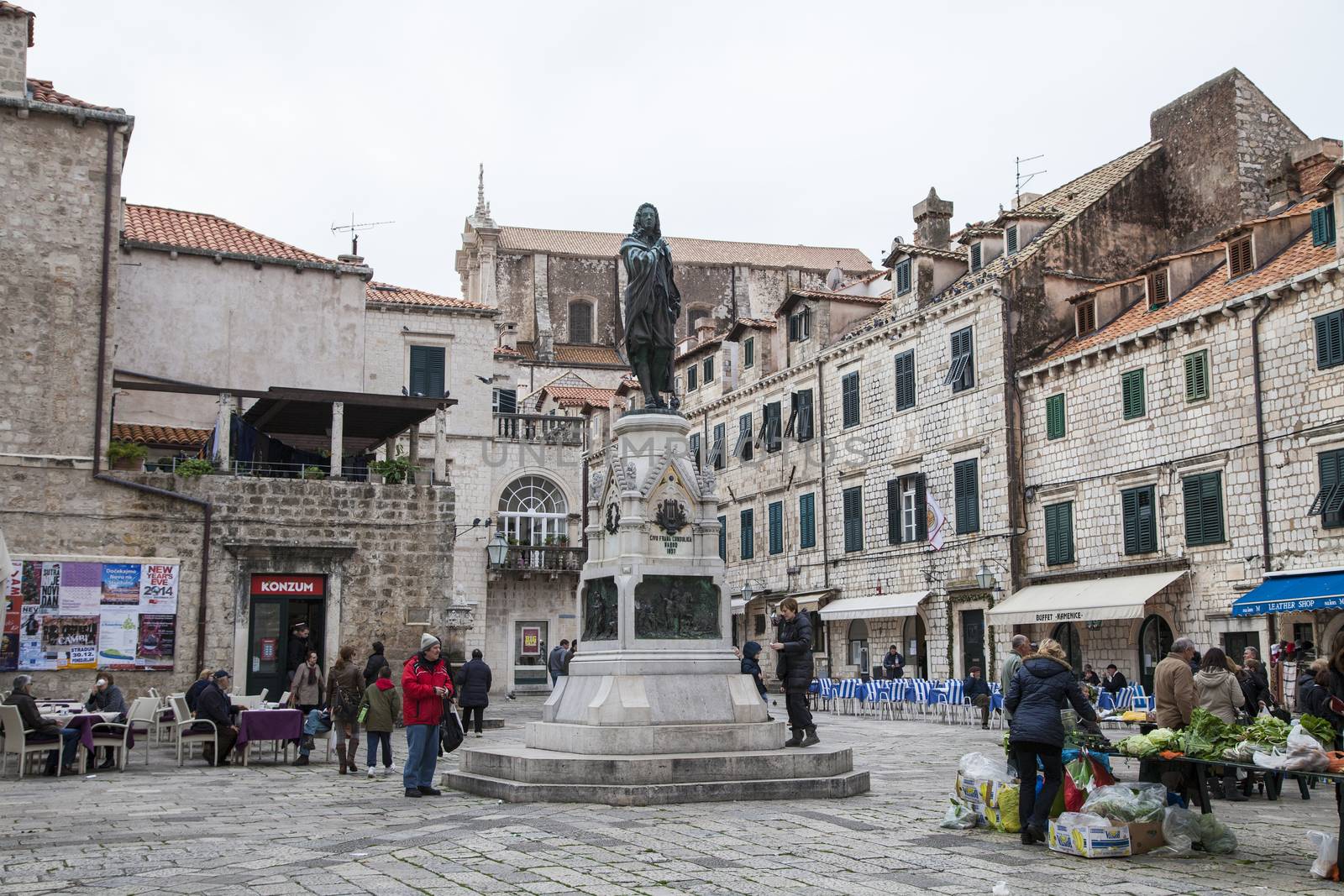 View on Gunduliceva poljana square in Dubrovnik