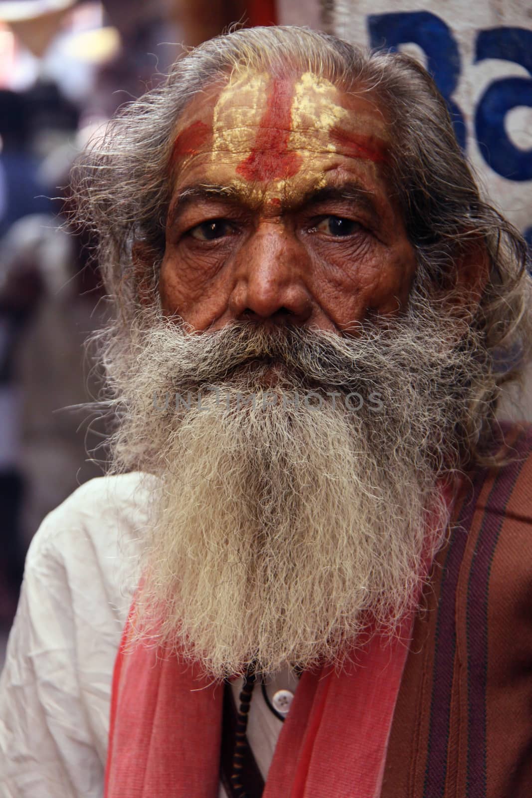 Holy man on the streets of Varanasi.