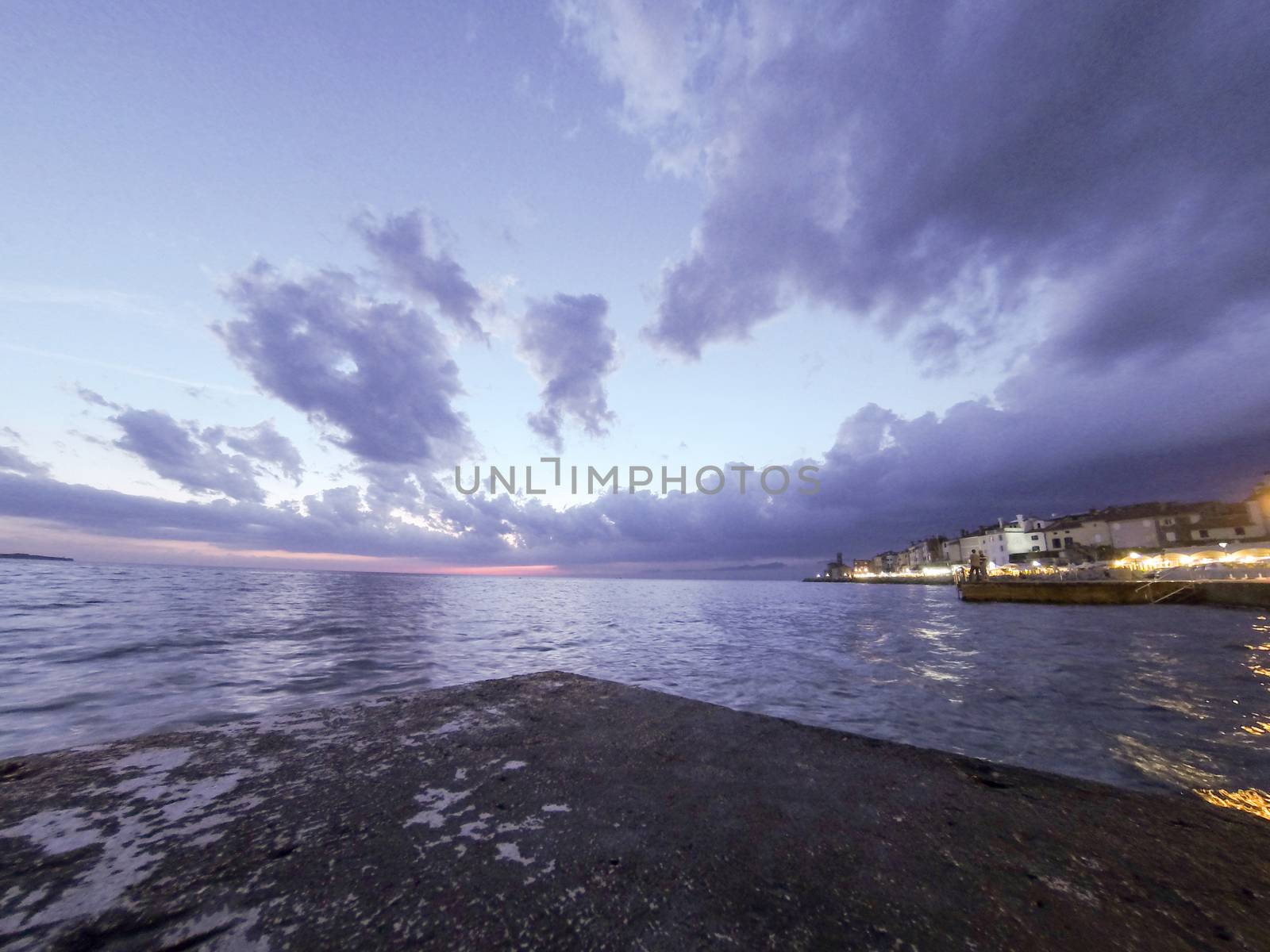 Slovenian coast just after sunset