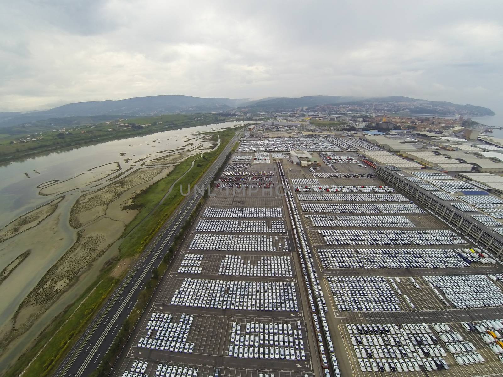 New cars in Koper port waiting for shiping.