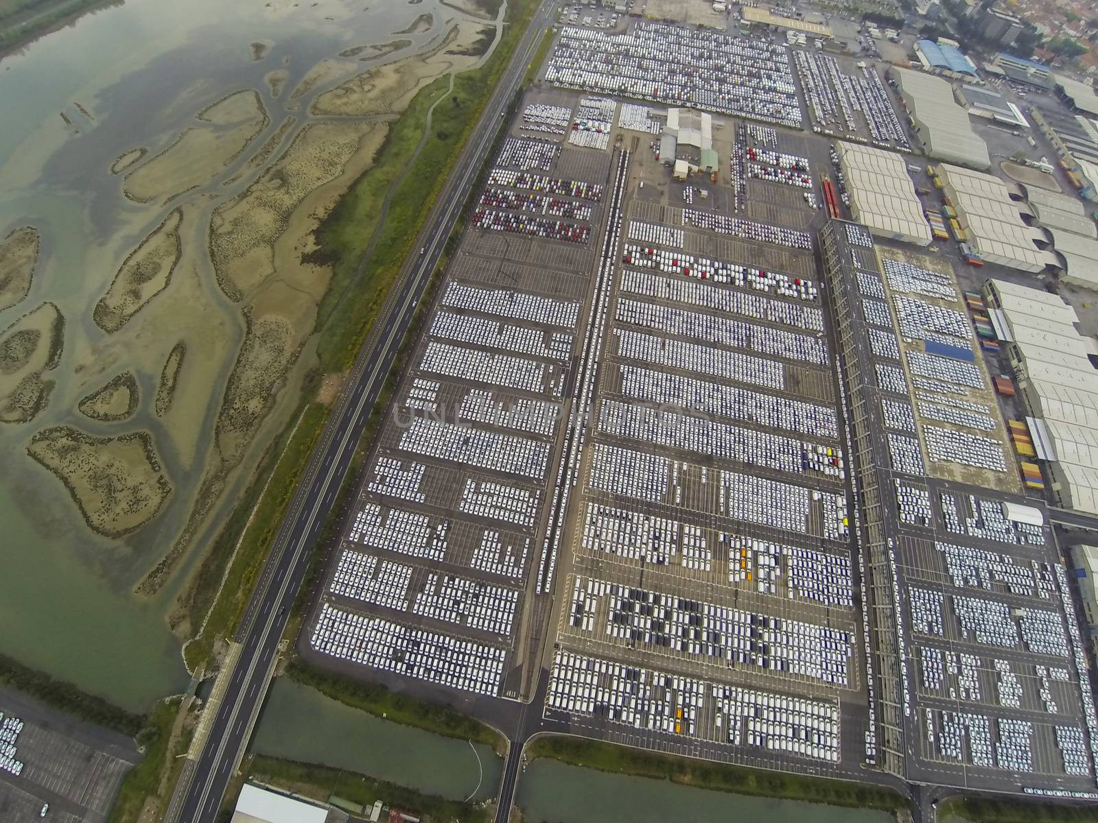 New cars in Koper port waiting for shiping.