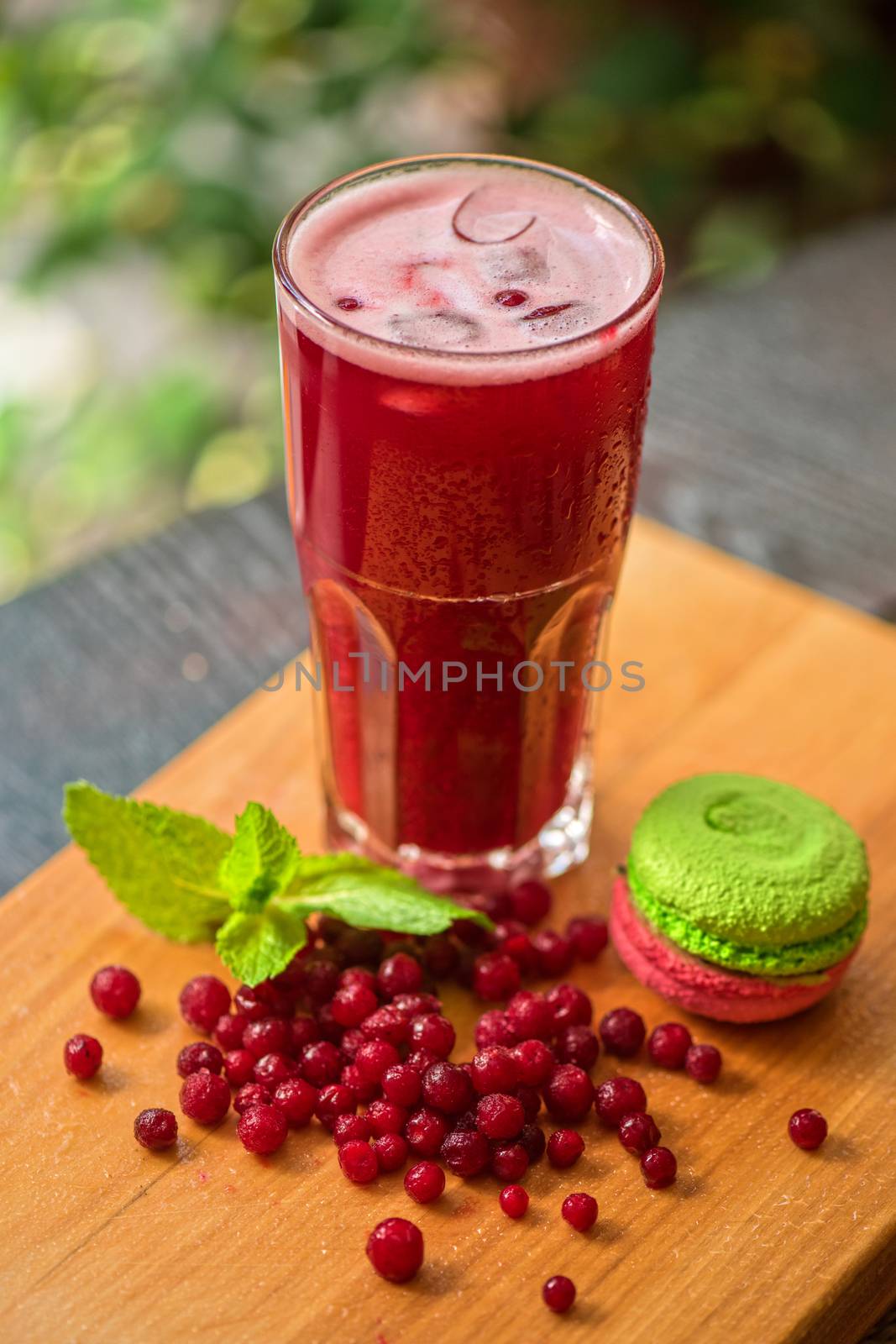 fruit non-alcoholic drink with cranberries