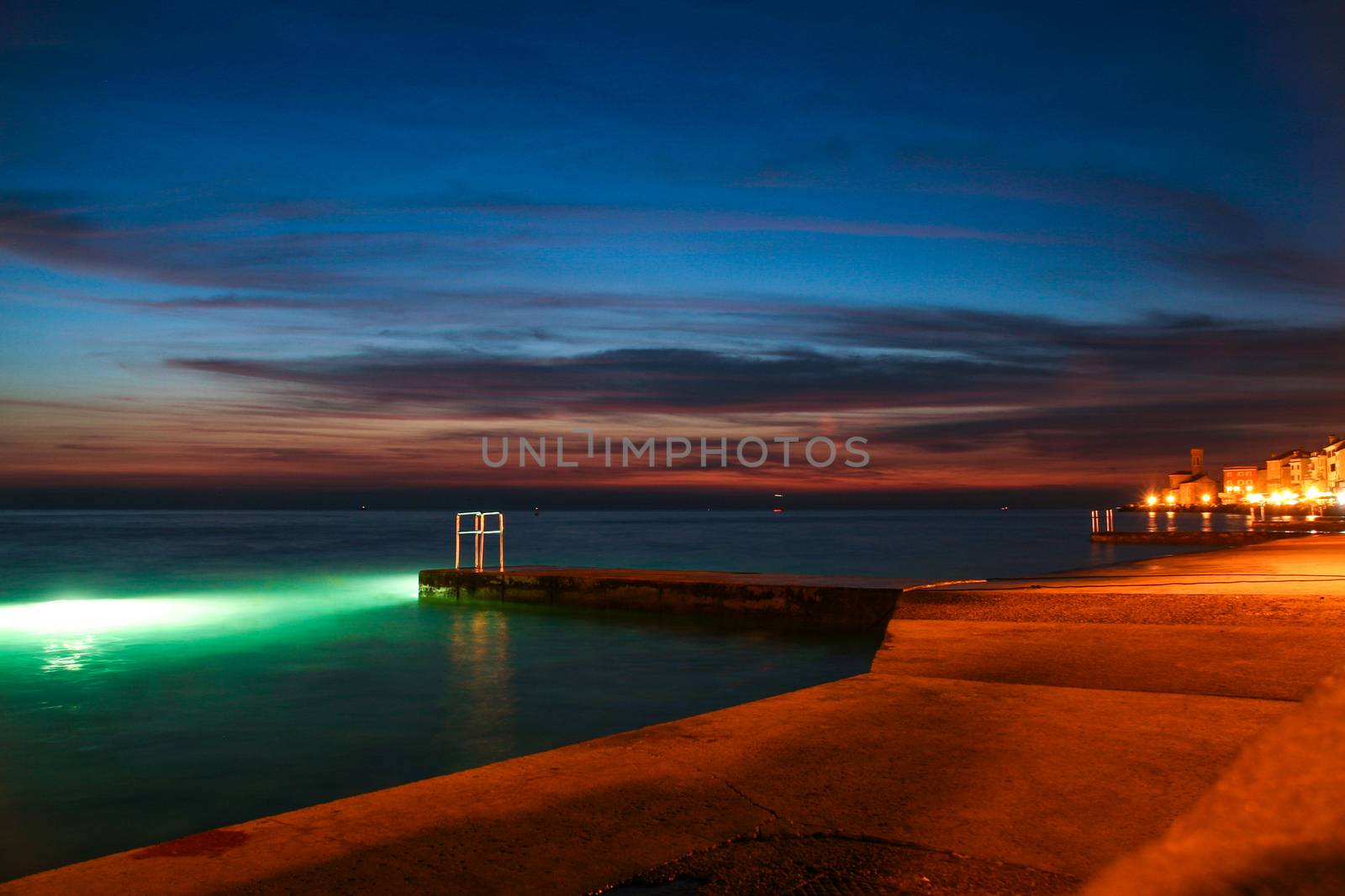 Coast at night