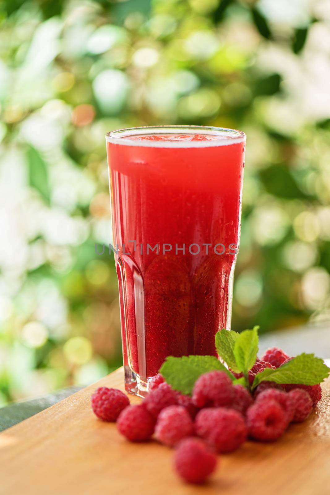 fruit non-alcoholic drink with raspberries