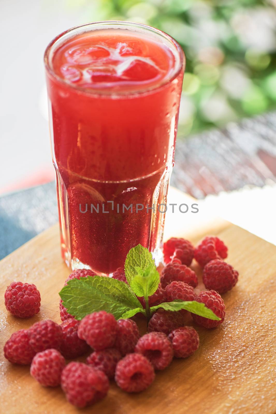 fruit non-alcoholic drink with raspberries